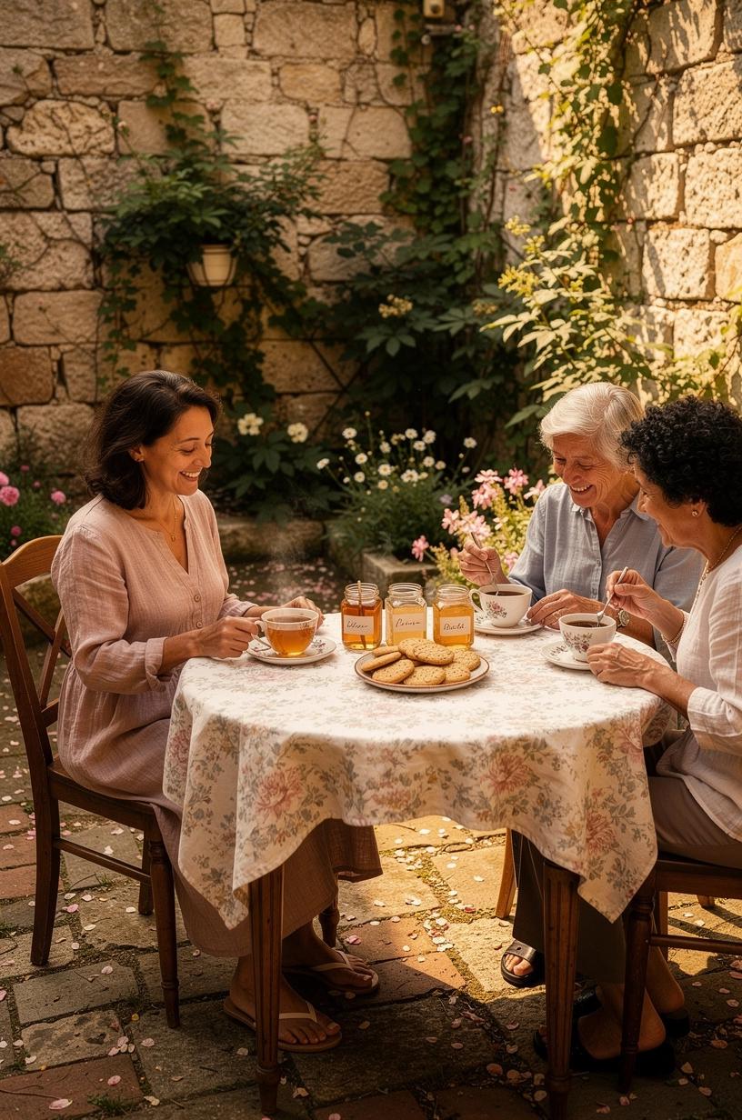 Egy nyugodt pillanat, ahol egy személy teázik, miközben könyv olvasásával támogatja ízületei egészségét, hangsúlyozva a rendszeres tea szünetek fontosságát a kényelmes életmód érdekében.